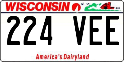 WI license plate 224VEE