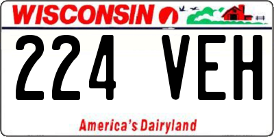 WI license plate 224VEH