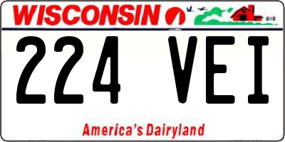 WI license plate 224VEI