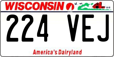 WI license plate 224VEJ