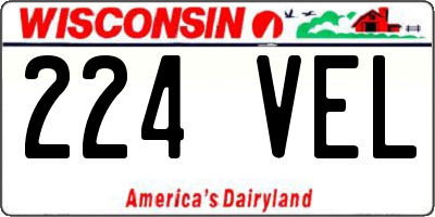 WI license plate 224VEL