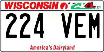 WI license plate 224VEM