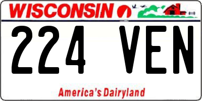 WI license plate 224VEN