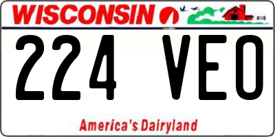 WI license plate 224VEO