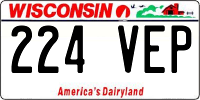 WI license plate 224VEP