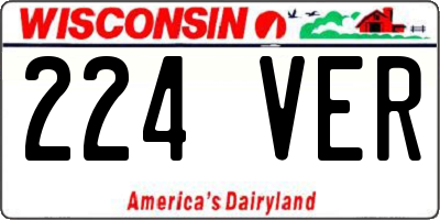 WI license plate 224VER