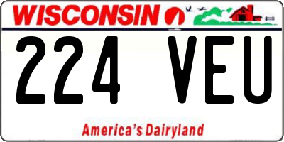 WI license plate 224VEU