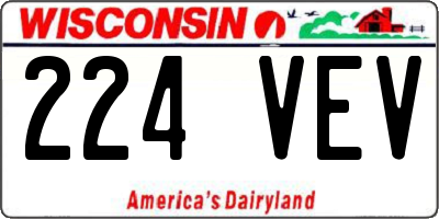 WI license plate 224VEV
