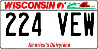 WI license plate 224VEW