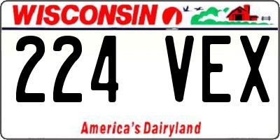 WI license plate 224VEX