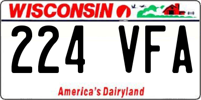 WI license plate 224VFA