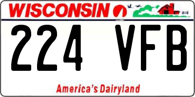 WI license plate 224VFB