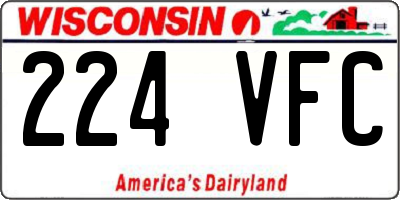 WI license plate 224VFC