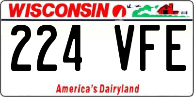 WI license plate 224VFE