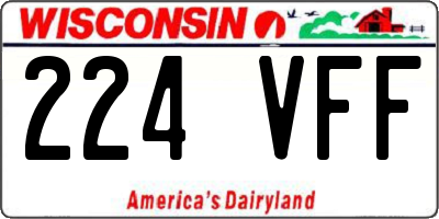 WI license plate 224VFF