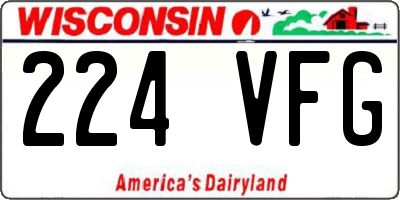 WI license plate 224VFG