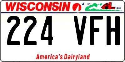WI license plate 224VFH
