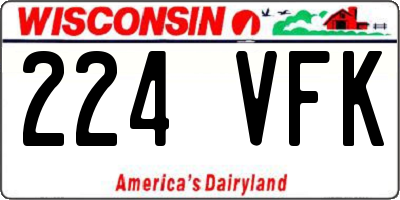 WI license plate 224VFK