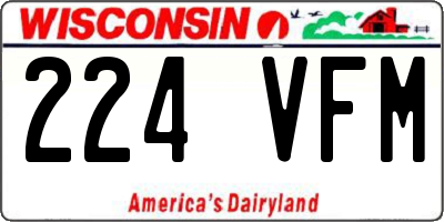 WI license plate 224VFM