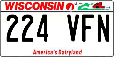 WI license plate 224VFN