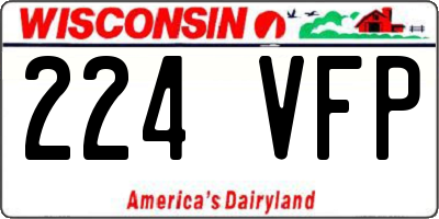 WI license plate 224VFP