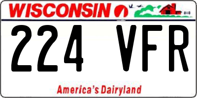WI license plate 224VFR