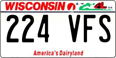 WI license plate 224VFS