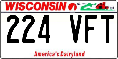 WI license plate 224VFT
