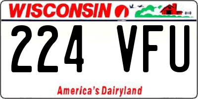WI license plate 224VFU