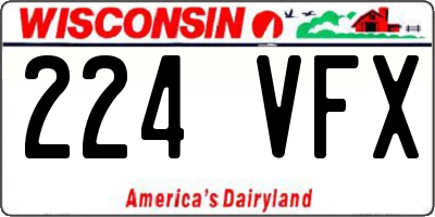 WI license plate 224VFX