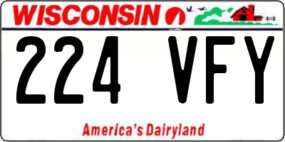 WI license plate 224VFY