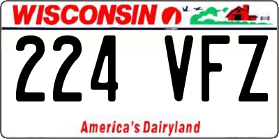 WI license plate 224VFZ
