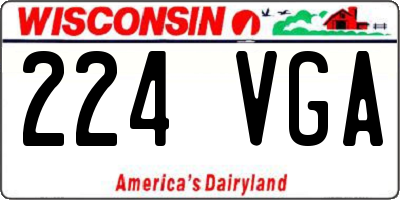 WI license plate 224VGA