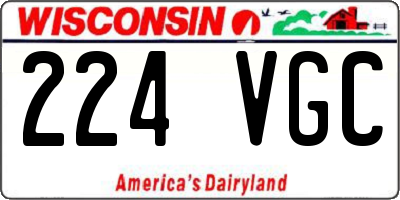 WI license plate 224VGC