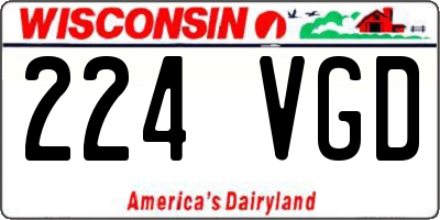 WI license plate 224VGD