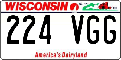 WI license plate 224VGG