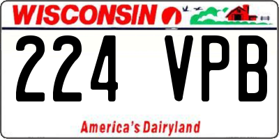 WI license plate 224VPB