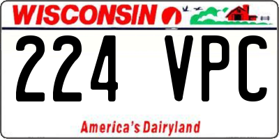 WI license plate 224VPC