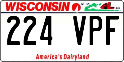 WI license plate 224VPF