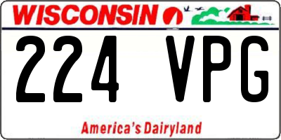 WI license plate 224VPG