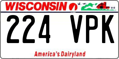 WI license plate 224VPK