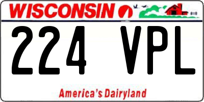 WI license plate 224VPL
