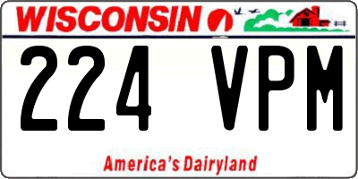 WI license plate 224VPM