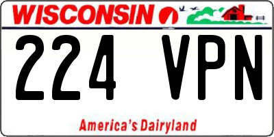 WI license plate 224VPN