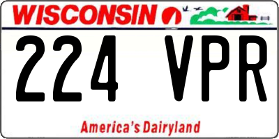 WI license plate 224VPR