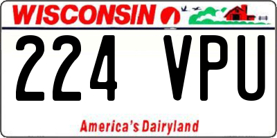 WI license plate 224VPU