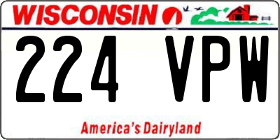 WI license plate 224VPW