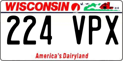 WI license plate 224VPX