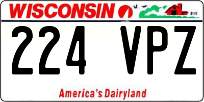 WI license plate 224VPZ