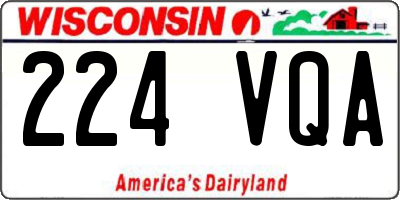 WI license plate 224VQA